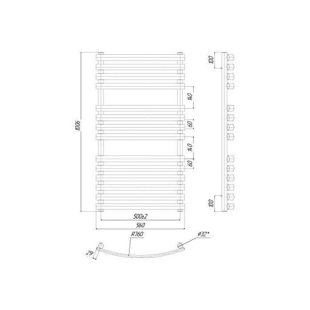 Водяной полотенцесушитель Ravak Elegance 50х100 X04000083676 Хром