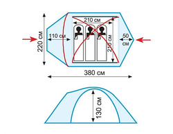 Палатка Tramp Mountain 3 (V2) зеленая