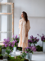 Льняное бохо платье (бежевый)