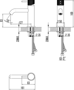 Смеситель для раковины STWORKI Стокгольм S36010BK матовый черный