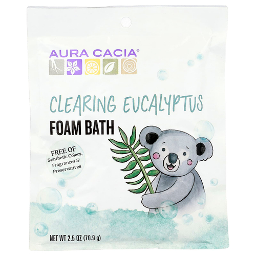 Aura Cacia, очищающая пена для ванны, эвкалипт, 70,9 г (2,5 унции)