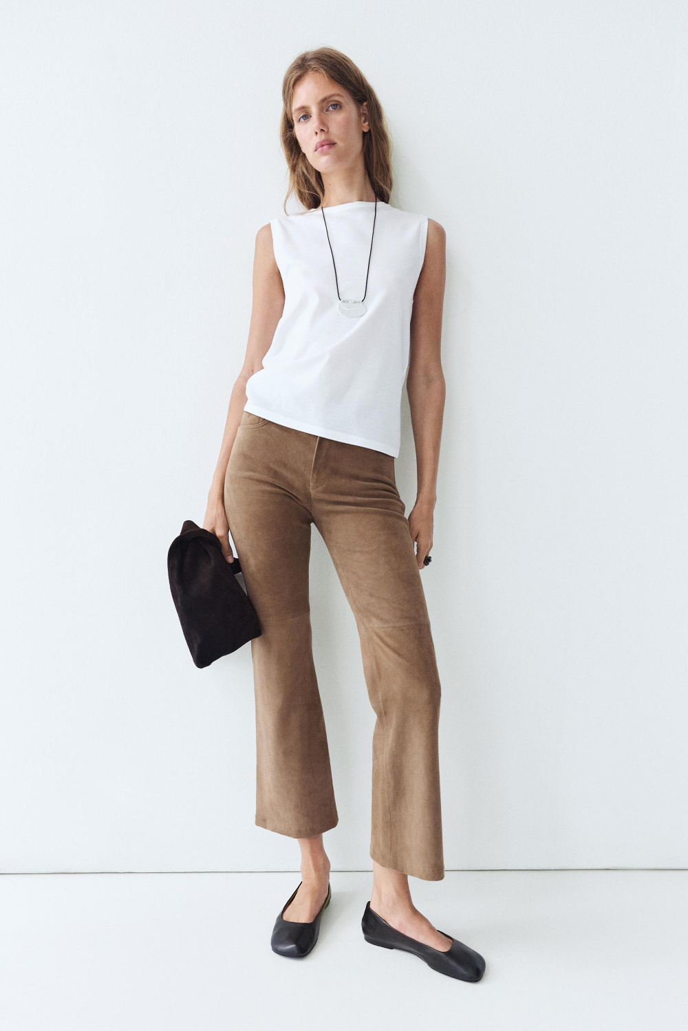 Massimo Dutti Топ без рукавов из 100% хлопка, белый