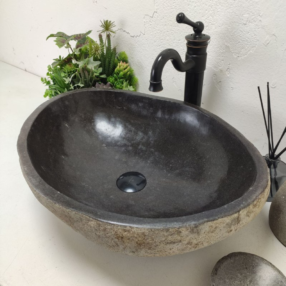 Раковина из речного камня RS-62007 (55*42*16)