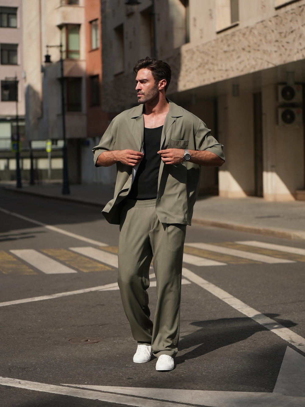 Рубашка с коротким рукавом | olive