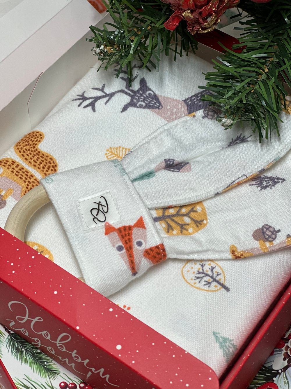 Пеленка Новогодняя Сказка фланель RinaAmari