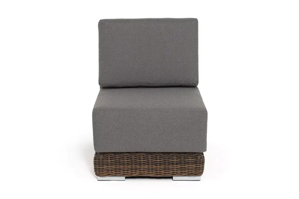 "Капри" модуль диванный прямой с подушками, цвет коричневый