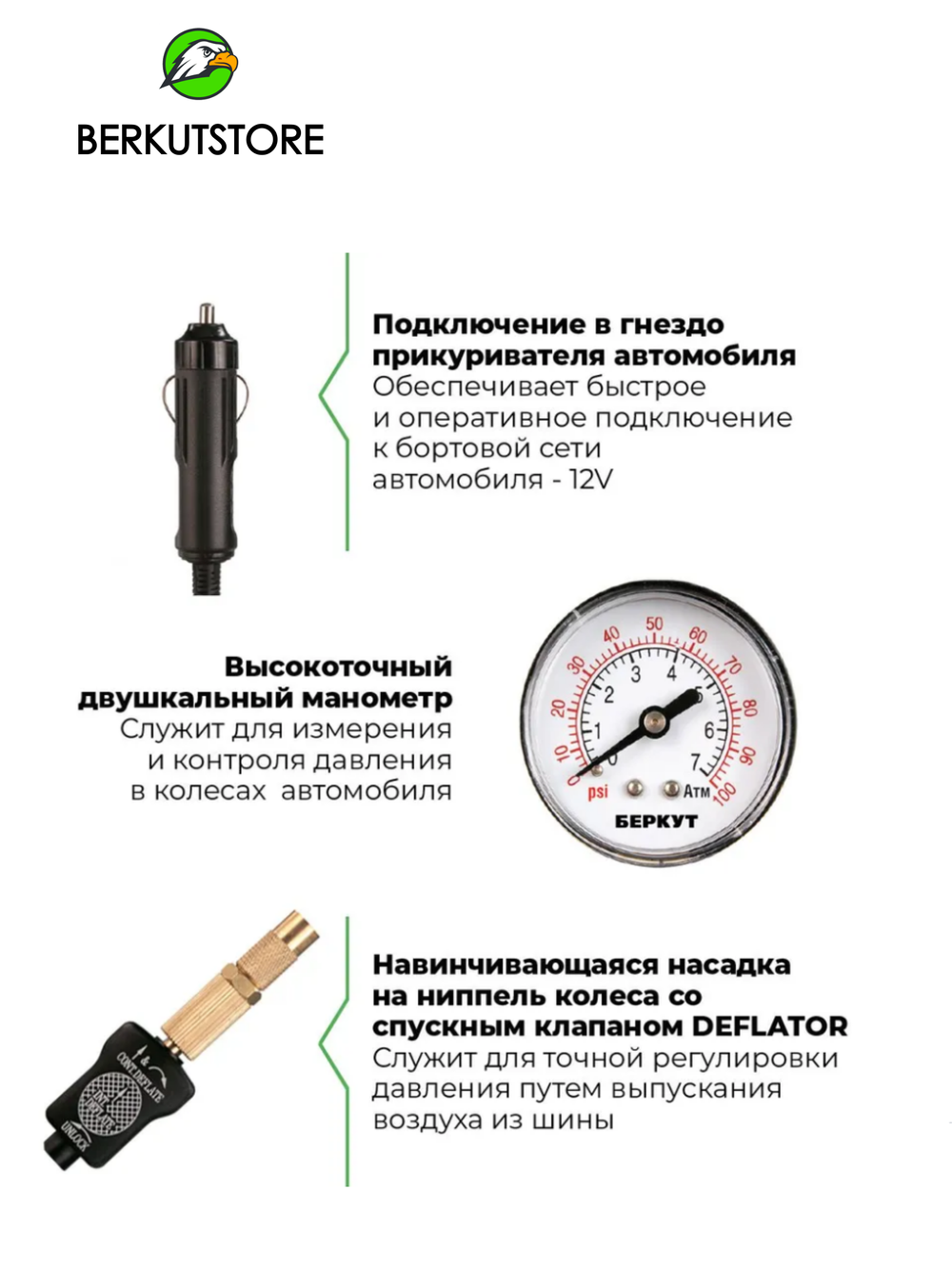 Автомобильный компрессор BERKUT R15