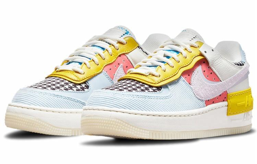 Кроссовки Nike Air Force 1 Shadow "Multi-Color" (Женская размерная сетка)