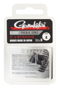 Крючки-тройники Gamakatsu 18 TREBLE BLACK разм. 04 6шт.