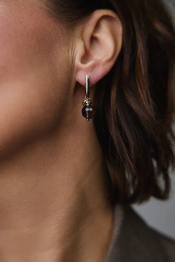 Серьги  "Раухтопаз", фурнитура золото