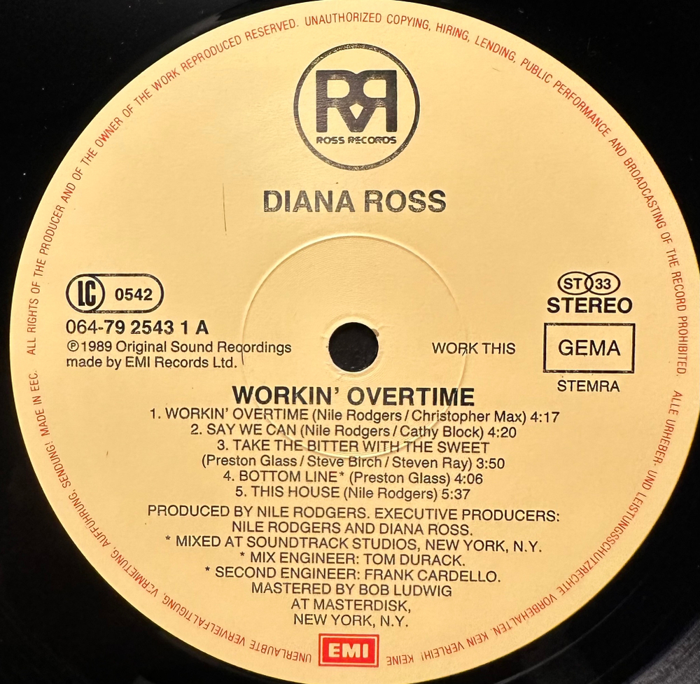 Diana - Workin' Overtime (Европа 1989г.)