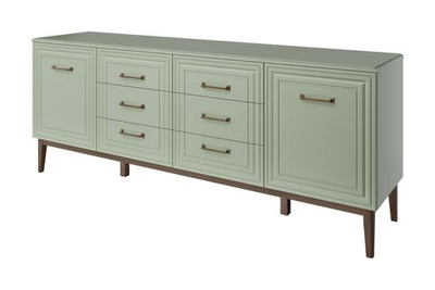 Комод 6 ящиков 2 двери Гориция Зелёный самшит