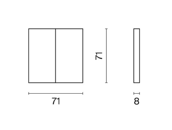 Клавиши для выключателя/переключателя двухклавишного, S70 Metal (антрацит)