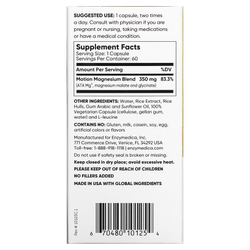 Enzymedica Magnesium Motion 60-120 капсул, Магний Малат и Глицинат