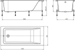 ВАННА АКРИЛОВАЯ ROCA EASY 170X75 в комплекте каркас