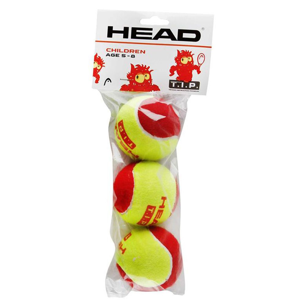Мяч теннисный детский HEAD T.I.P Red, уп.3 шт