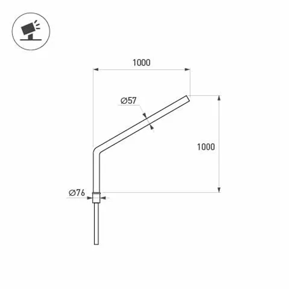 Кронштейн OXOR-SG1-1000x76-L1000 BLACK (Arlight, Сталь) 051642