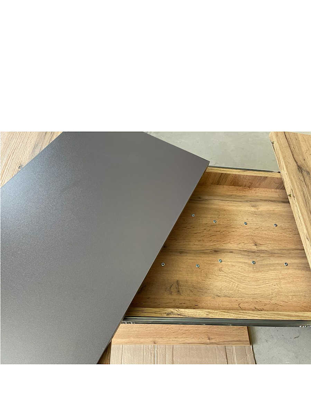 Стол LA ALTA BRIDGE 120-160/80 дуб вотан, каркас Вольфрам