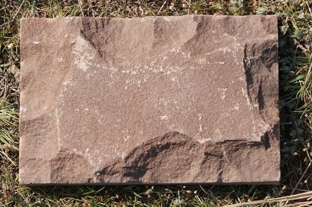 плитка песчаник пиленный рустованный Терракот (красный), фото вблизи