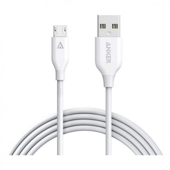 Кабель Anker Powerline USB 2.0 - Micro USB 1.8 м (A8133H21) белый