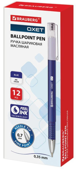 143002 Ручка шариковая масляная BRAUBERG Oxet СИНЯЯ