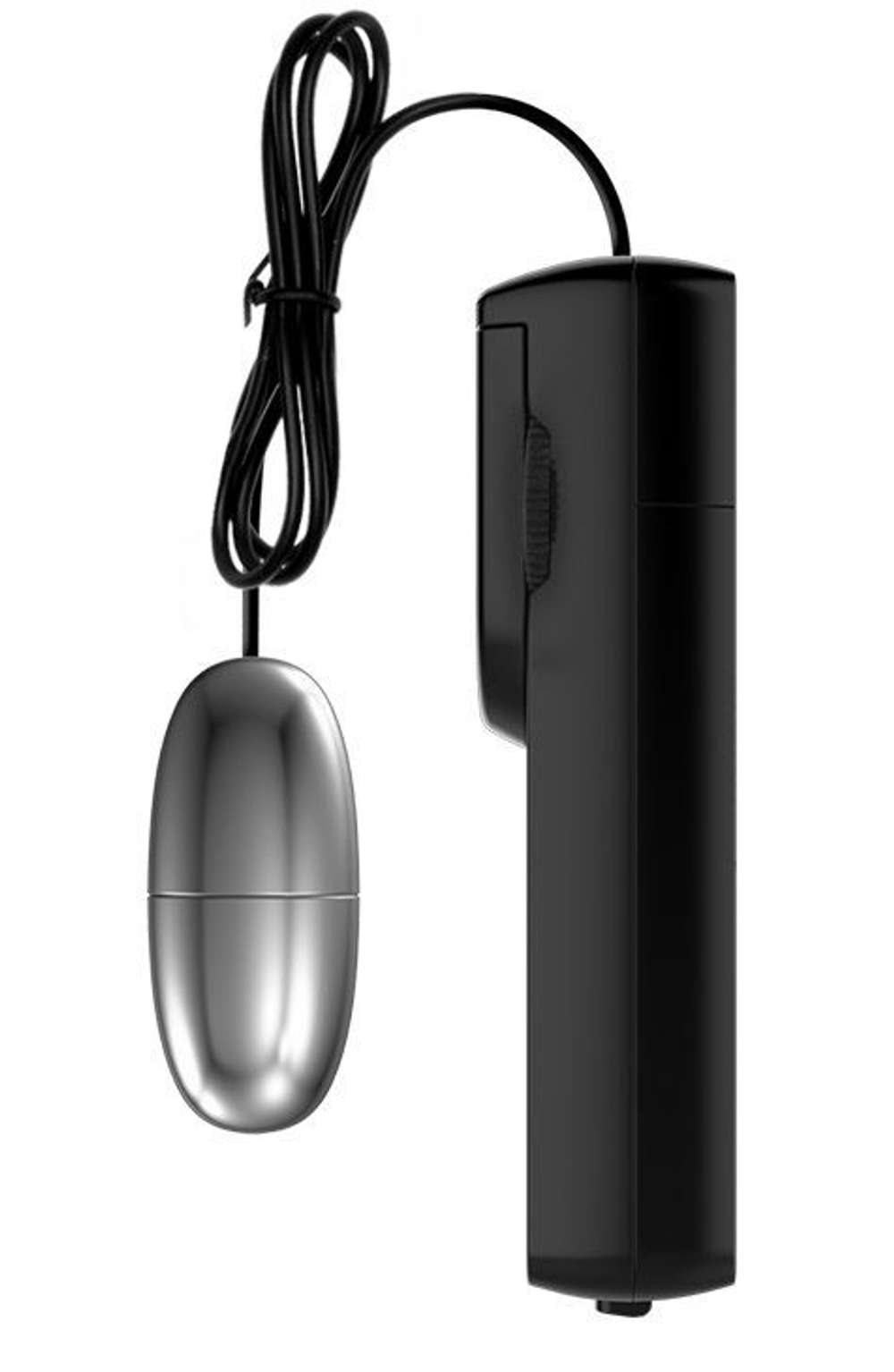 Серебристое виброяйцо с проводным пультом (Цвет: серебристый)