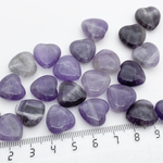 Бусины Аметист, сердце, размер около 14 мм, цена за набор 6 шт