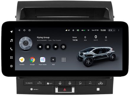 Магнитола для Toyota Land Cruiser 200 2007-2015 (рамка 10, со штатной камерой или 360) - Teyes LUX ONE ROUND монитор 12.3" 2K QLED на Android 10, CarPlay, 4G SIM-слот