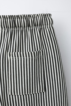ZARA БРЮКИ ИЗ МЯГКОЙ ТКАНИ В ПОЛОСКУ, ЭКРЮ/ЧЕРНЫЙ