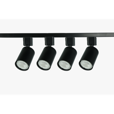 Комплект ЭРА TR70-SET4-GU10-BK трековых светильников однофазных 4 шт под лампу с шинопроводом 80 см черный