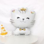 Шар (28''/71 см) Фигура, Котенок Принцесса, Белый, 1 шт.