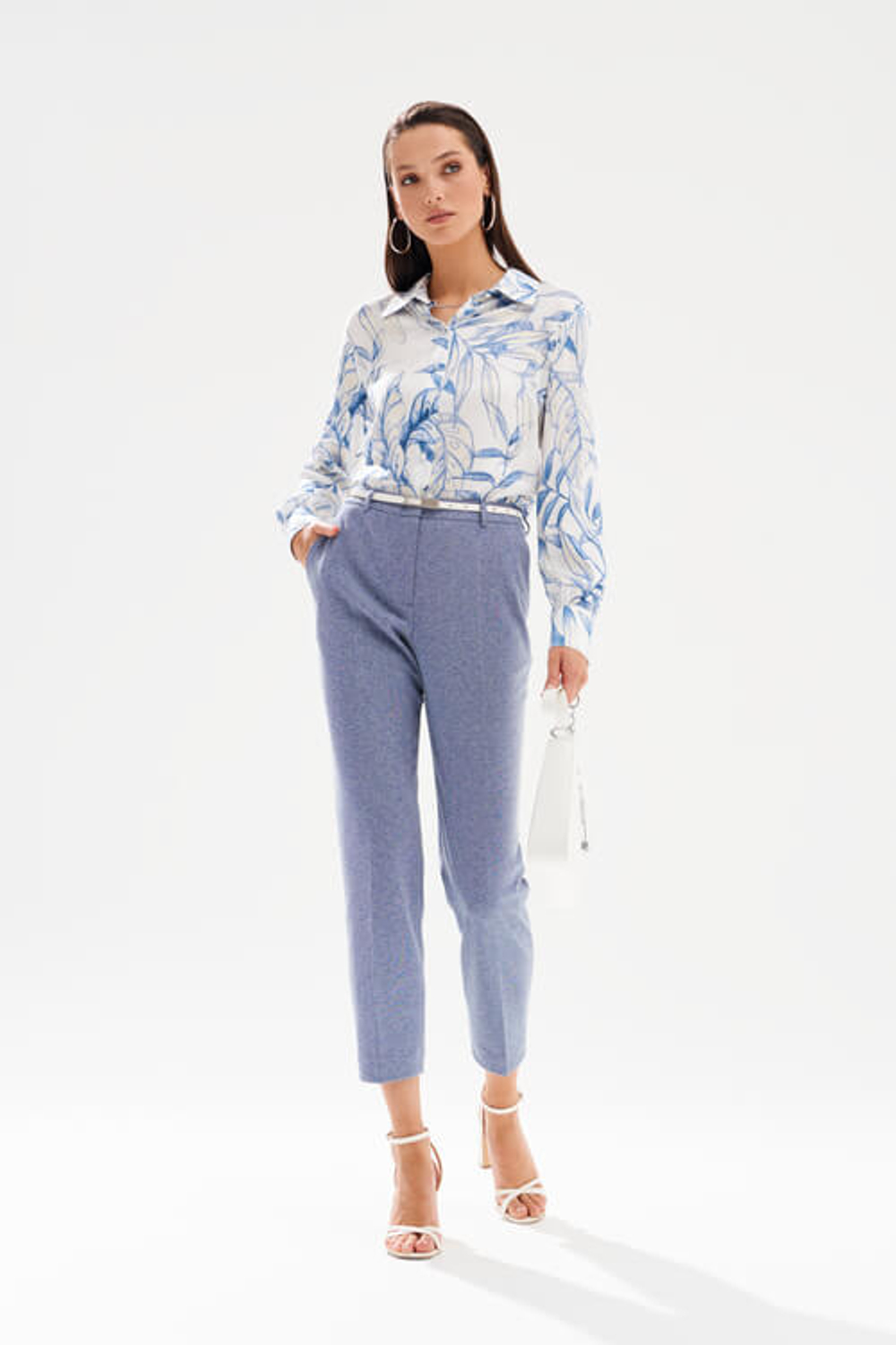 23511 Блузка женская (синий принт)