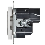 BRITE Розетка 1-местная с заземлением с защитными шторками 16А с USB A+A 5В 2,1А РЮш10-1-БрАБ арктический белый IEK