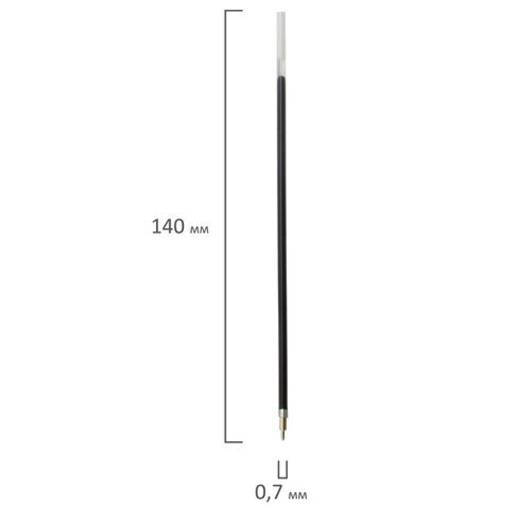 Стержень шариковый масляный BRAUBERG, 140 мм, ЗЕЛЕНЫЙ, игольчатый узел 0,7 мм, линия письма 0,35 мм, 170290