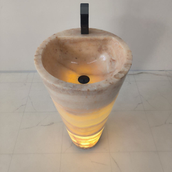 Раковина напольная из оникса Yellow ON-04203 (45*45*90 см)