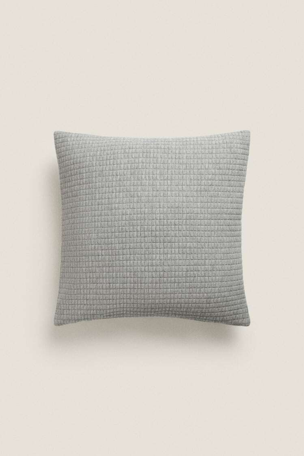 ZARA HOME ЧЕХОЛ НА ПОДУШКУ В КЛЕТКУ, СЕРЫЙ