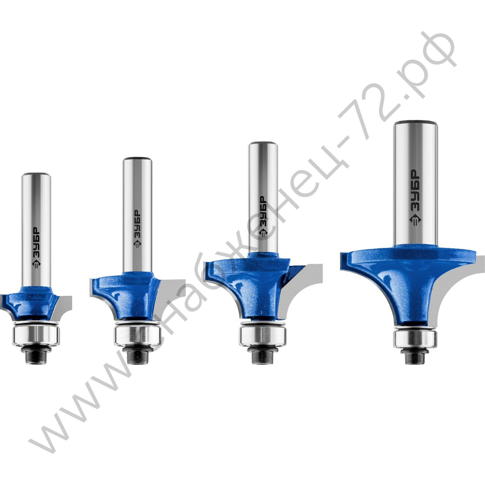 ЗУБР 4шт, набор профильных фрез по дереву