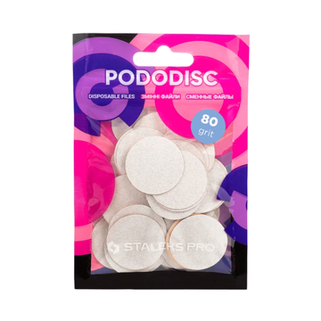 Белые сменные файлы для педикюрного диска PODODISC STALEKS PRO L 80 грит (50 шт)