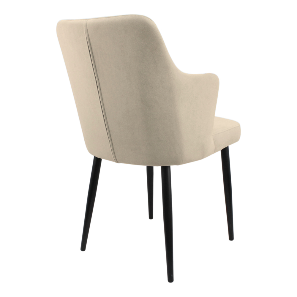 Стул "Хант" (арт. 345), велюр Бренди В03 бежевый, ножки круглые черные.