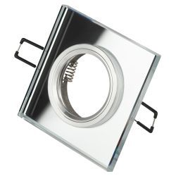 DK8 CH/WH Светильник ЭРА декор стекло квадрат MR16,12V/220V, 50W, хром/зеркальный