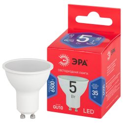 Лампа светодиодная ЭРА RED LINE LED MR16-5W-865-GU10 R 5Вт софит холодный дневной свет GU10