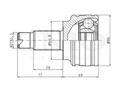 ШРУС внешний UNIO CVJ-20235