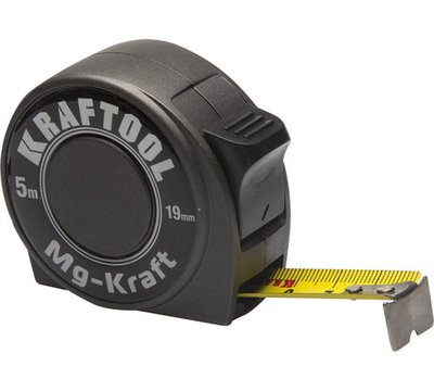 KRAFTOOL MG-Kraft, 5 м х 19 мм, ударопрочная профессиональная рулетка (34129-05-19)