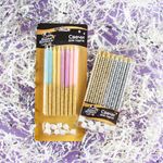 Свечи Ассорти, с блестками, 0,65*12 см, 8 шт. с держат.