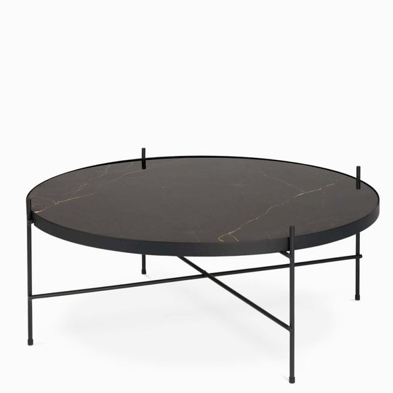Кофейный стол Lacio Ø80х35 см, черная керамика