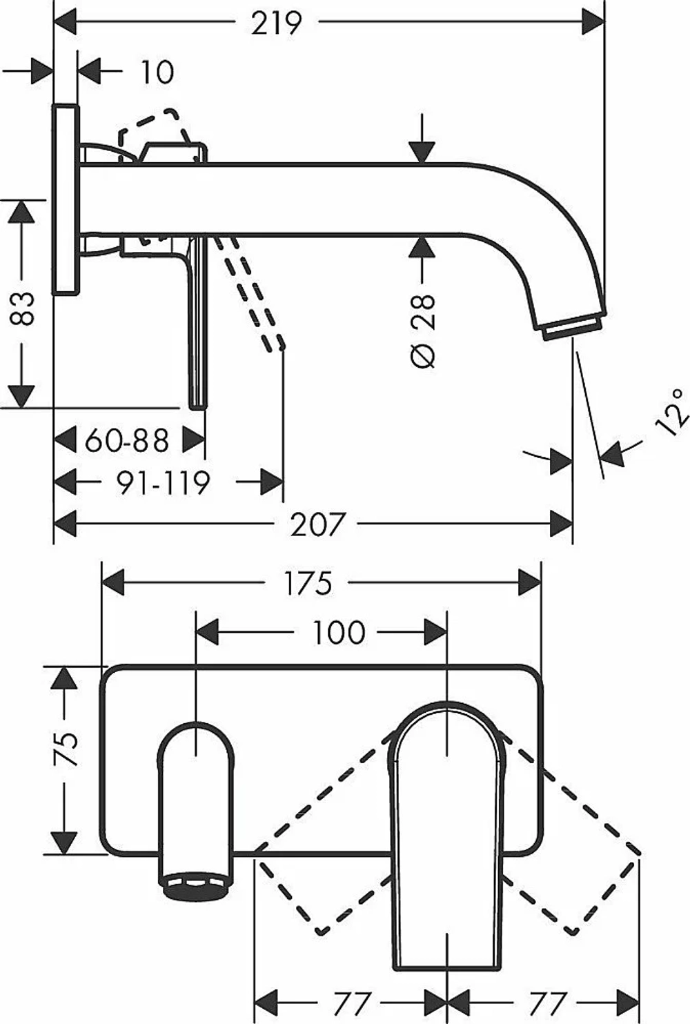 Смеситель для раковины Hansgrohe Vernis Shape 71578670