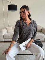 Блузка нарядная трикотажная офисная рукав 3 4