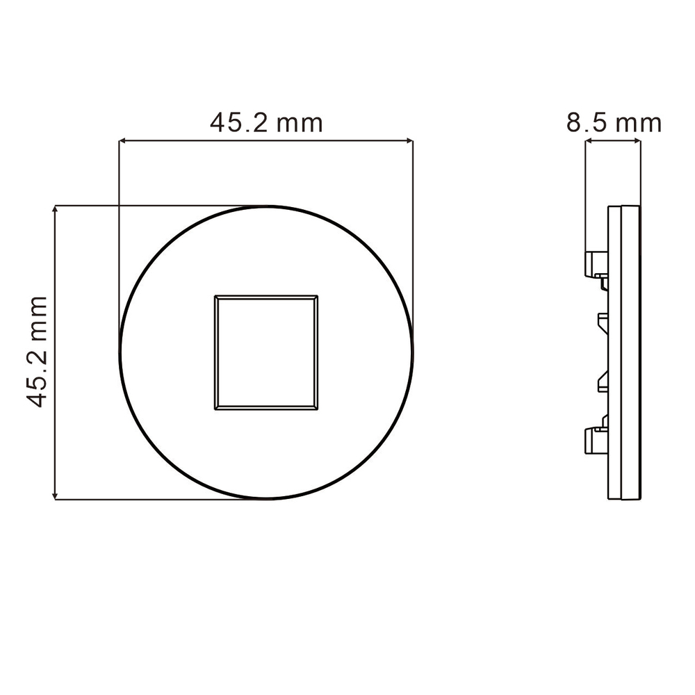 Накладка 1-я для розеток RJ45, TV, SAT, HDMI,  глянцевый белый,  серия D16