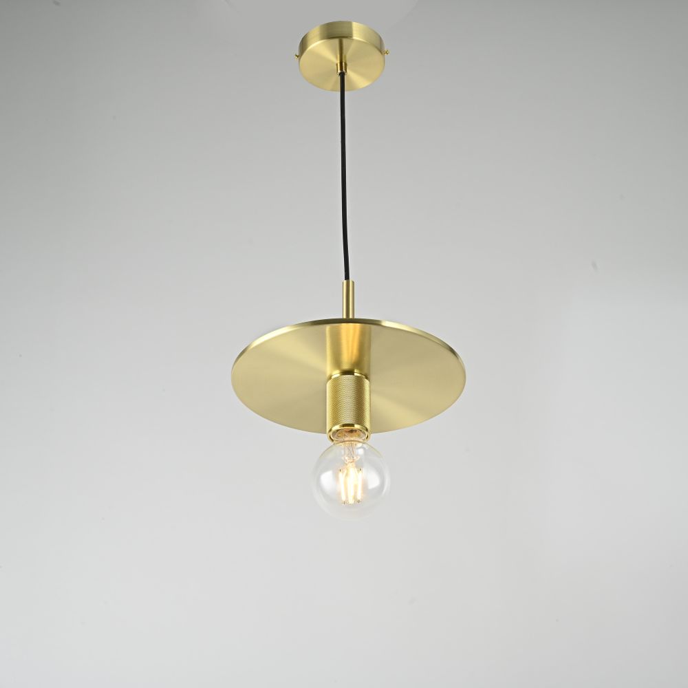 Подвесной светильник RH Utilitaire Disk Shade Pendant Brass