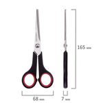 Ножницы ОФИСМАГ "Soft Grip", 165 мм, резиновые вставки, черно-красные, 3-х стороняя заточка, 236455